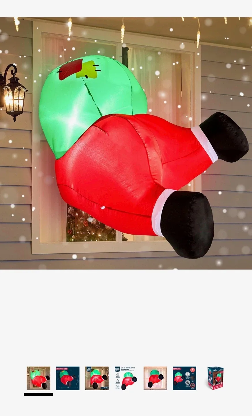 JOIEDOMI Santa Butt Stuck in Window Inflatable image indicator(2)