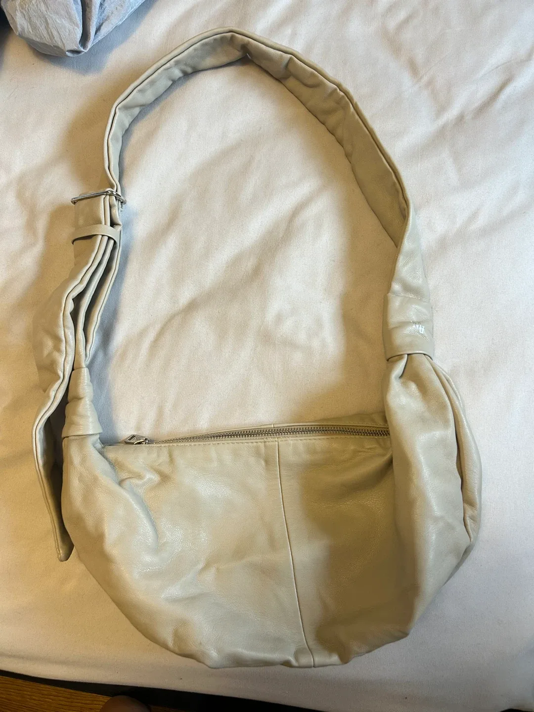 Korea Beige Leather Shoulder Bag thumbnail