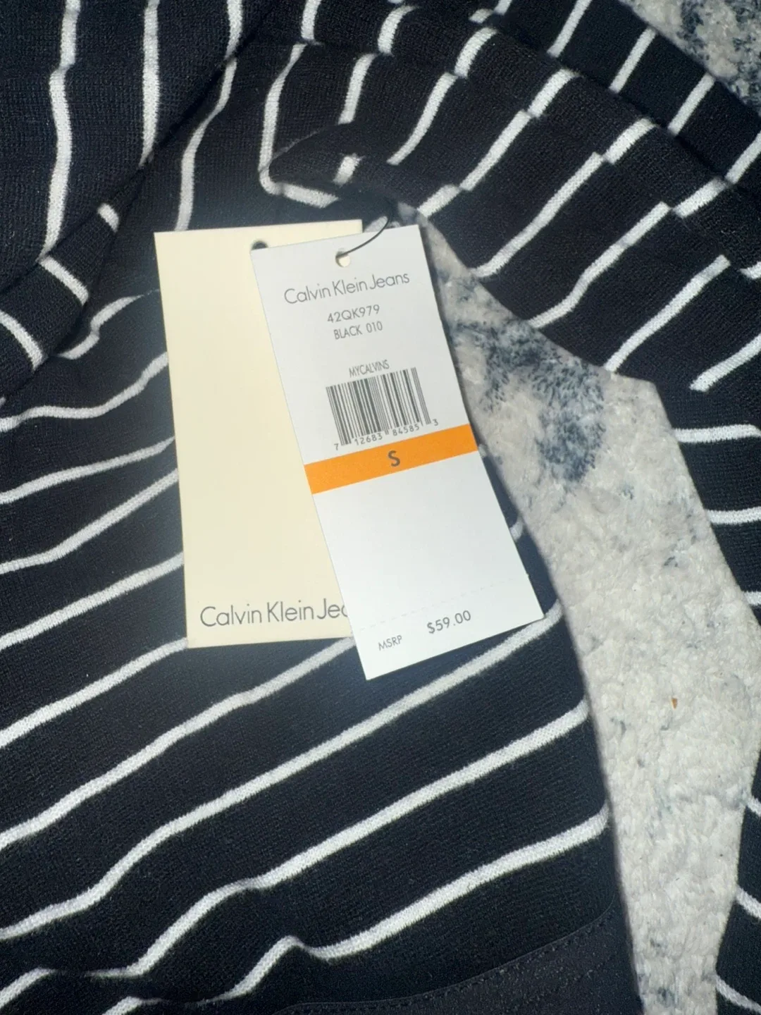 Calvin Klein Jeans Striped Long Sleeve - Size Small image indicator(2)