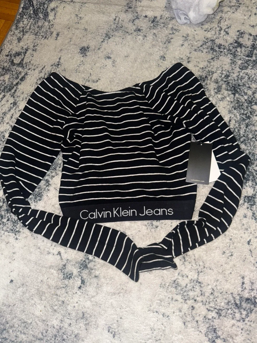 Calvin Klein Jeans Striped Long Sleeve - Size Small thumbnail