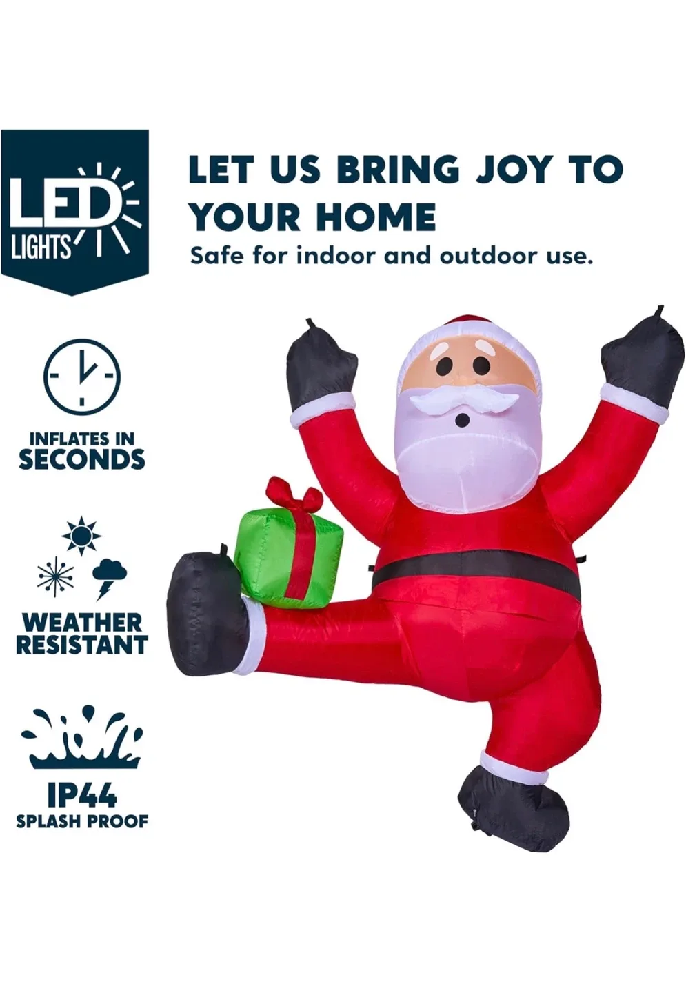 Joiedomi 6FT Holiday Inflatable Climbing Santa image indicator(3)