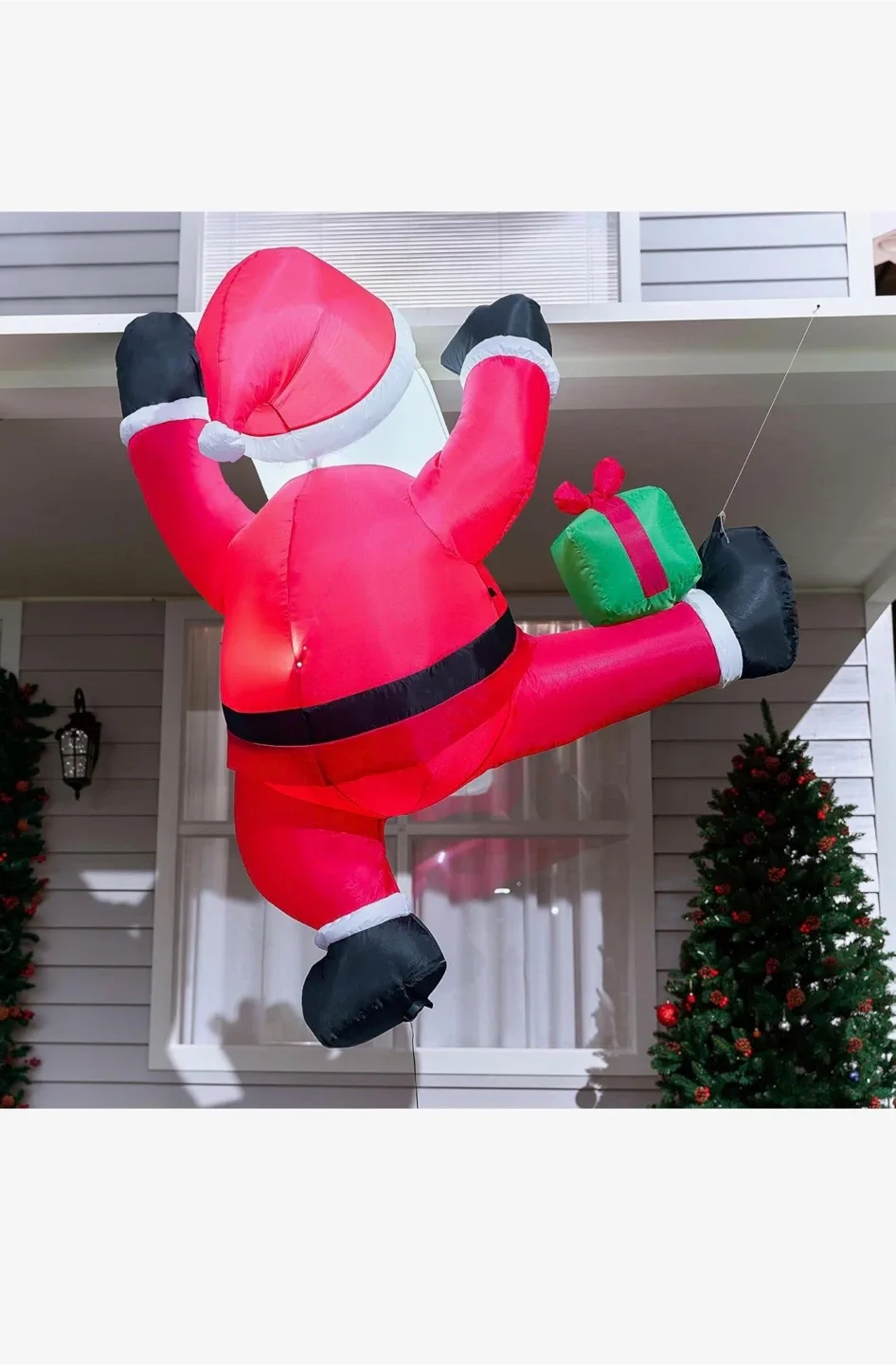 Joiedomi 6FT Holiday Inflatable Climbing Santa image indicator(6)