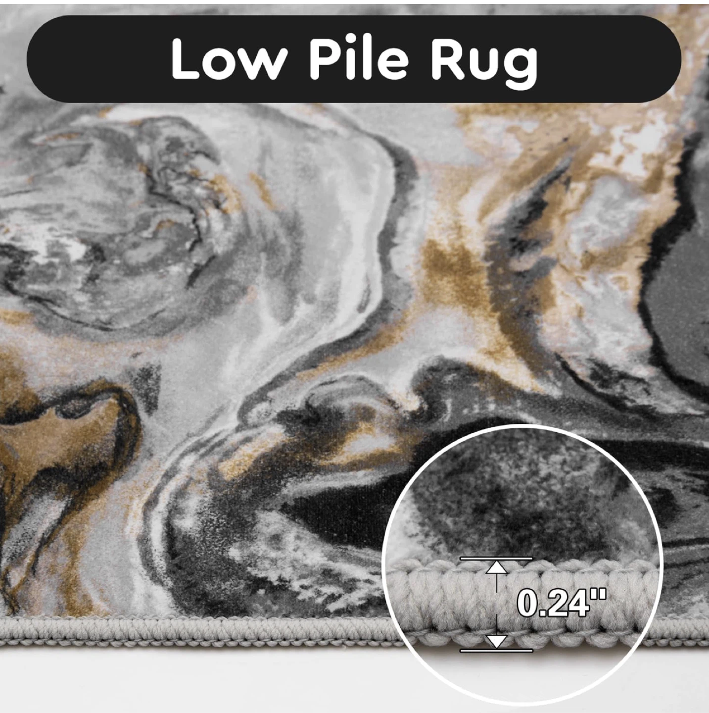 10x8’ Marble Pattern Low Pile Area Rug - photo 5