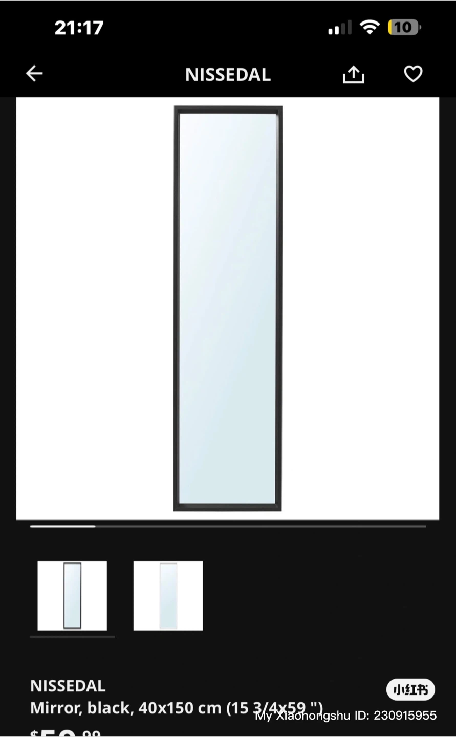 IKEA NISSEDAL Black Mirror - 40x150 cm - photo 2