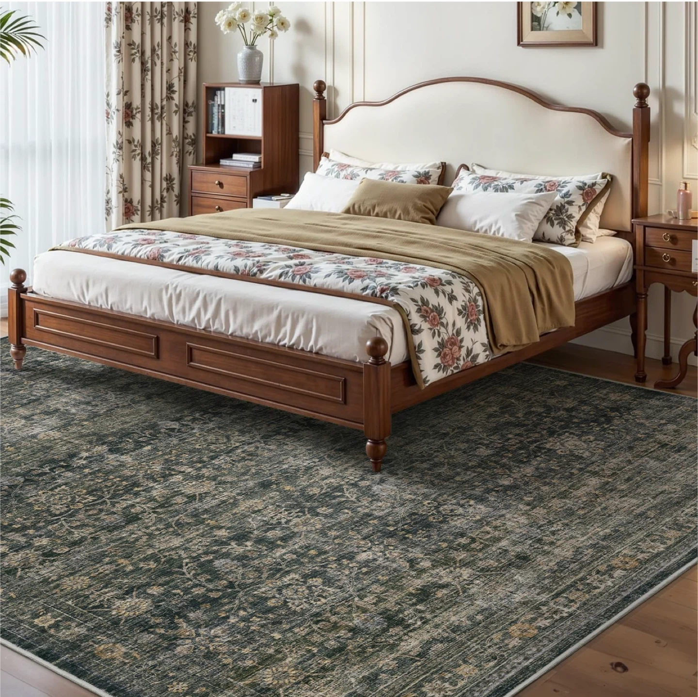 9x6’ Vintage Area Rug - Non-Slip & Durable - photo 2