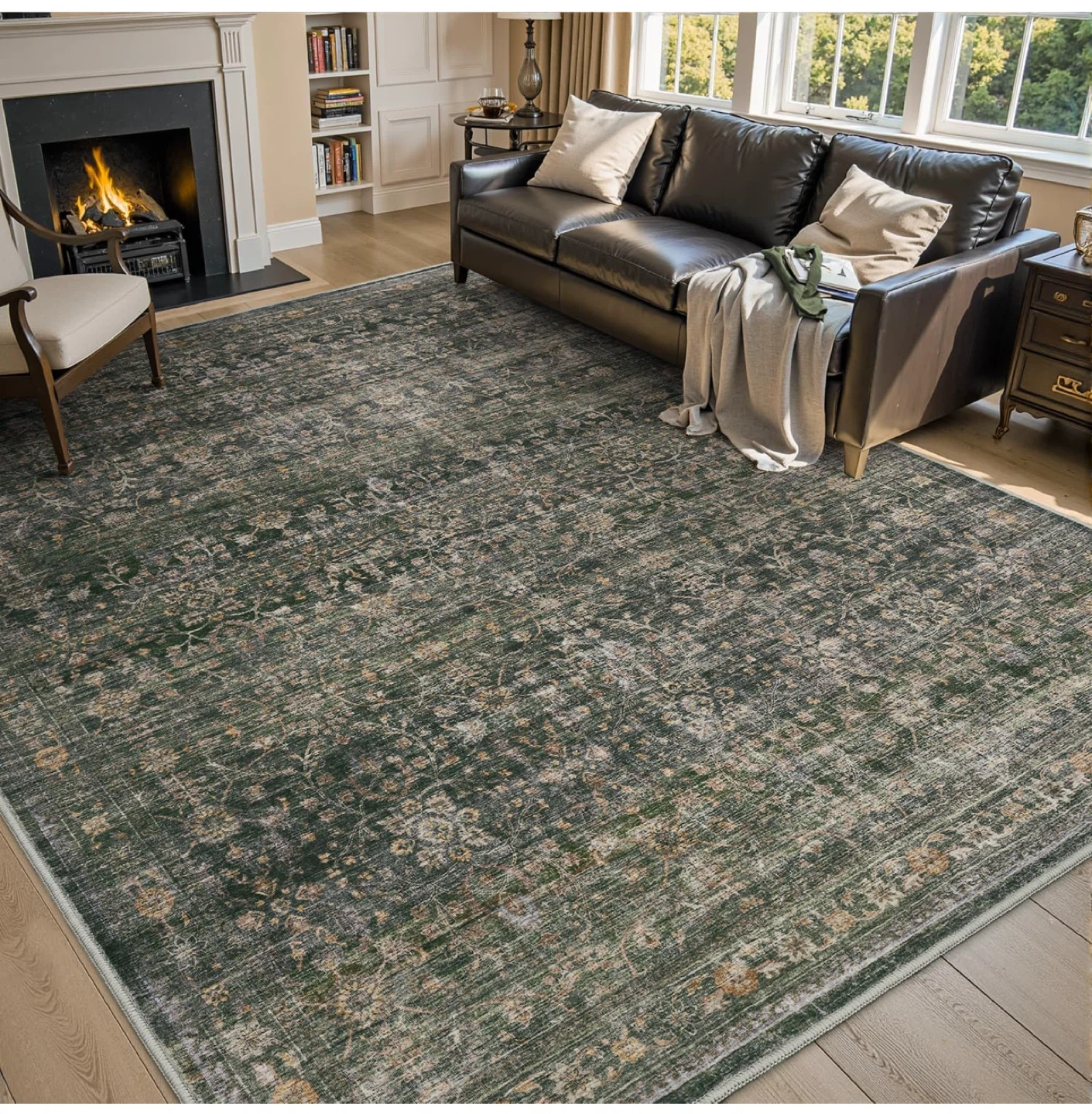 9x6’ Vintage Area Rug - Non-Slip & Durable