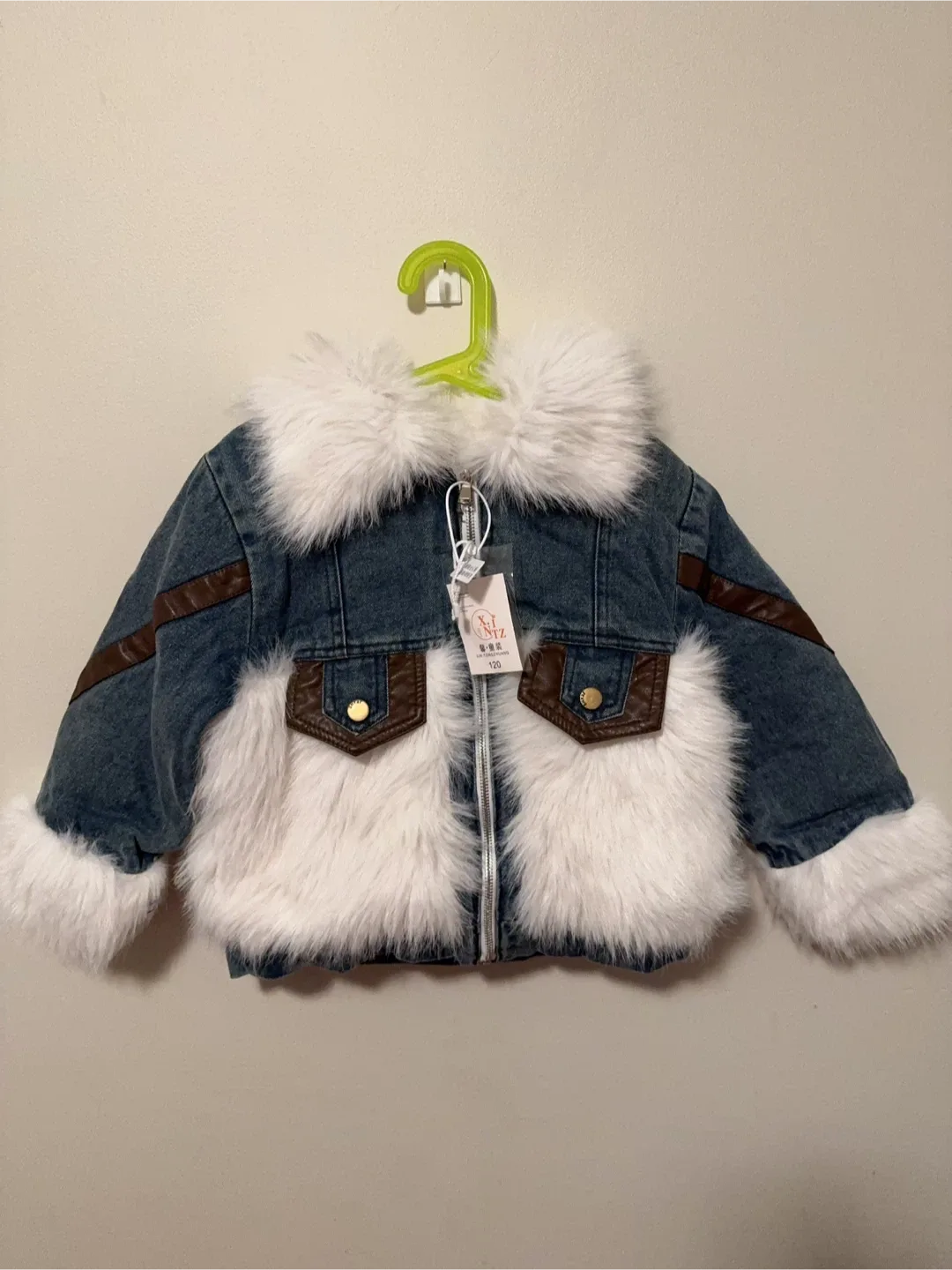 Denim & Faux Fur Jacket - Size 5-6T thumbnail