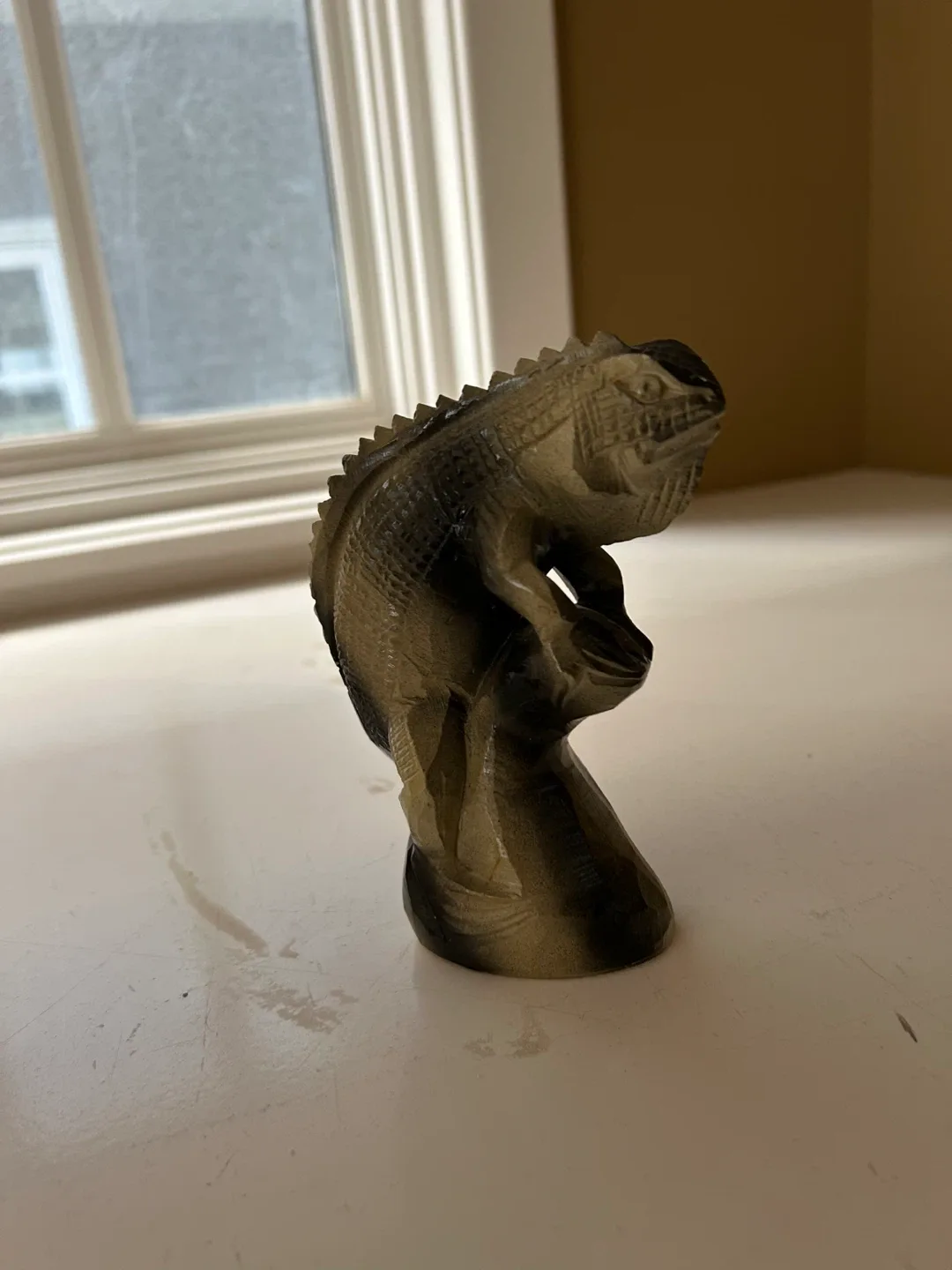 Carved Stone Iguana Figurine thumbnail