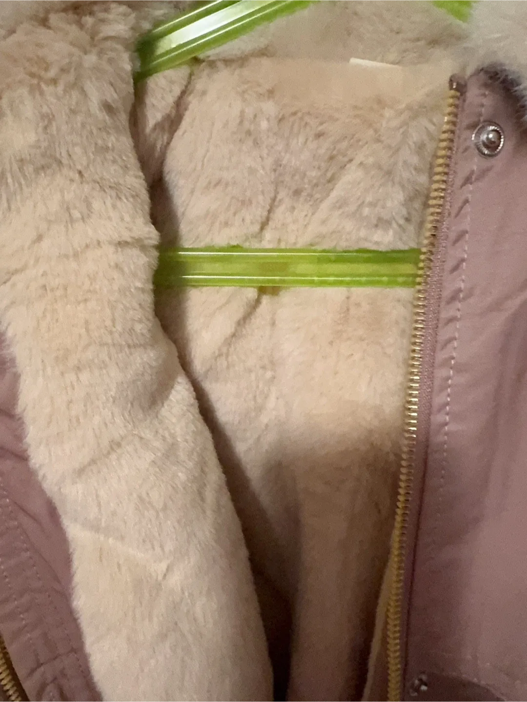 Girls' Pink Winter Coat with Faux Fur Collar image indicator(4)