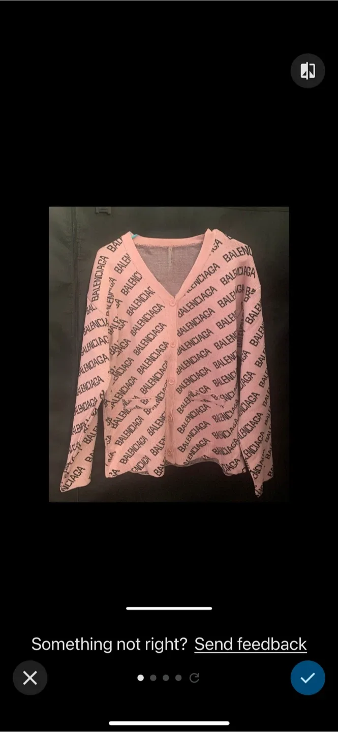 Balenciaga All Over Logo Cardigan Pink thumbnail