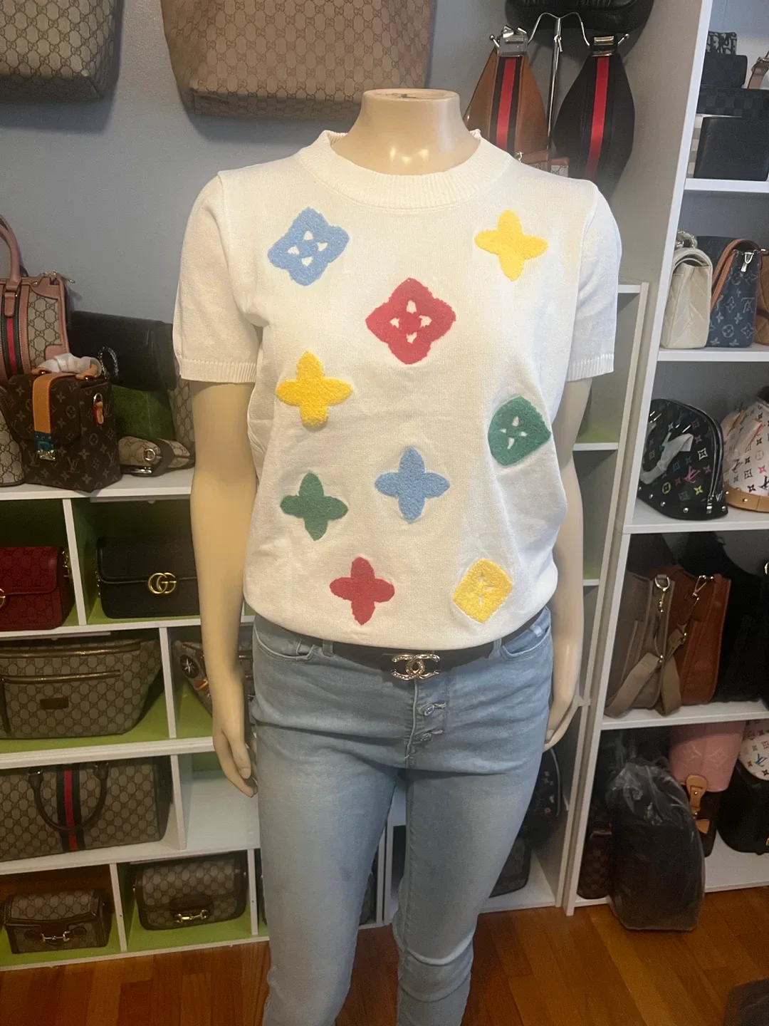 LV Inspired Short Sleeve Sweater thumbnail