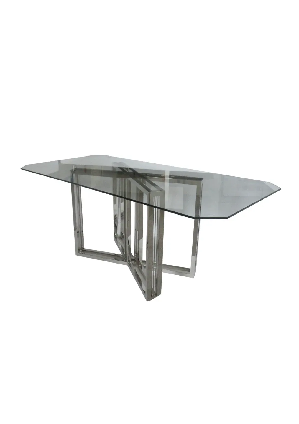 Glass Dining Table with Chrome Base image indicator(7)