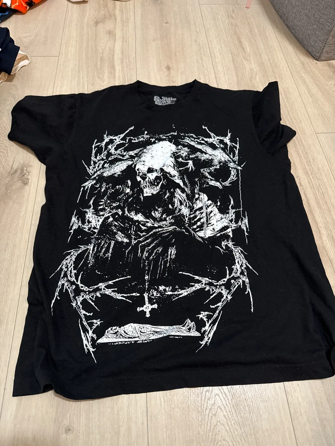 Goodie Two Sleeves Black Graphic Tee - Size M thumbnail