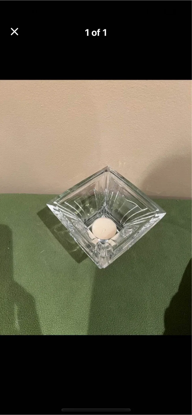 Clear Glass Square Candle Holder thumbnail