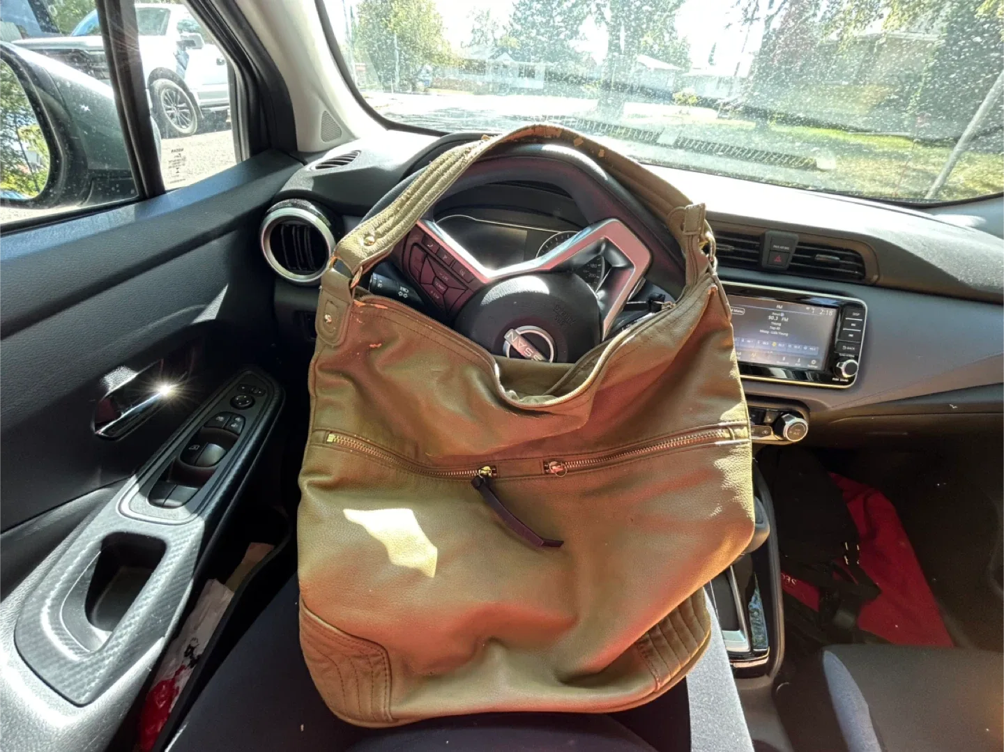 Leather Hobo Bag - Jade green thumbnail