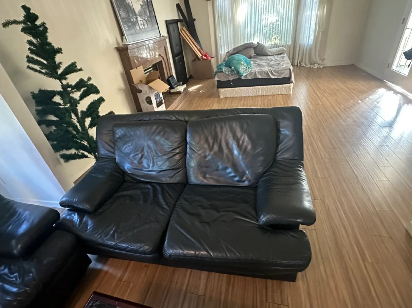 Leather Sofa Set & Marble Coffee Table image indicator(2)