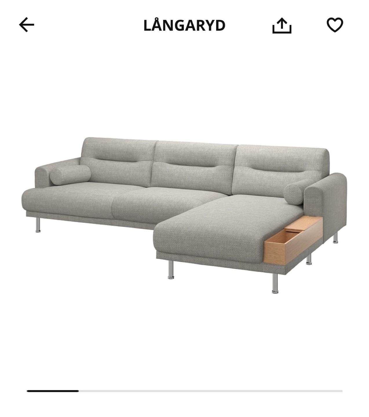 IKEA LÅNGARYD Sectional Sofa with Chaise - photo 2