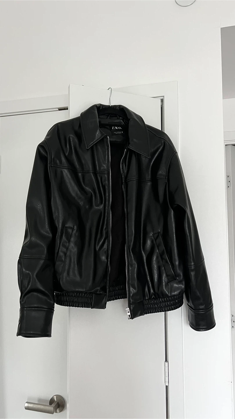 Zara Faux Leather Bomber Jacket - size xs - photo 2