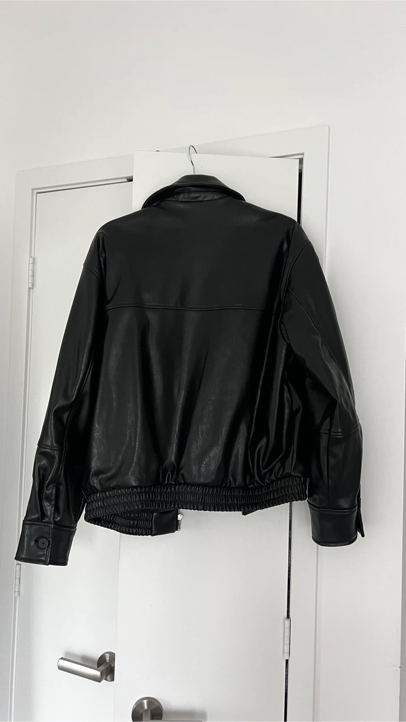 Zara Faux Leather Bomber Jacket - size xs - photo 3