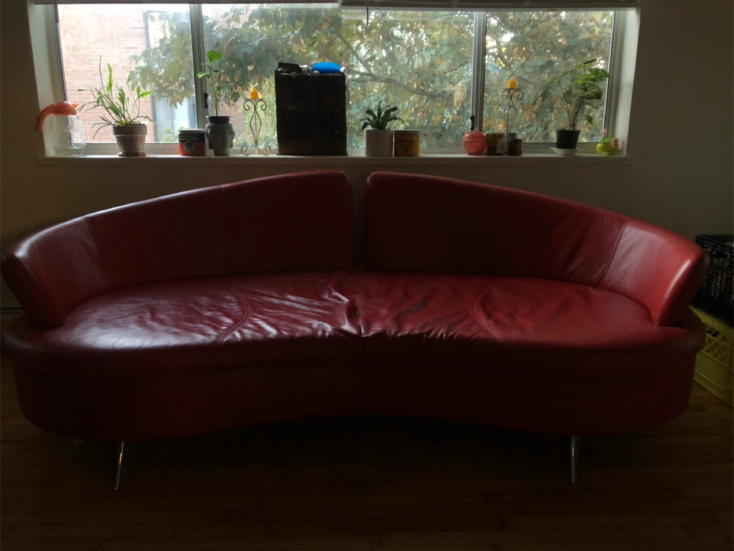 Red Curved Sofa