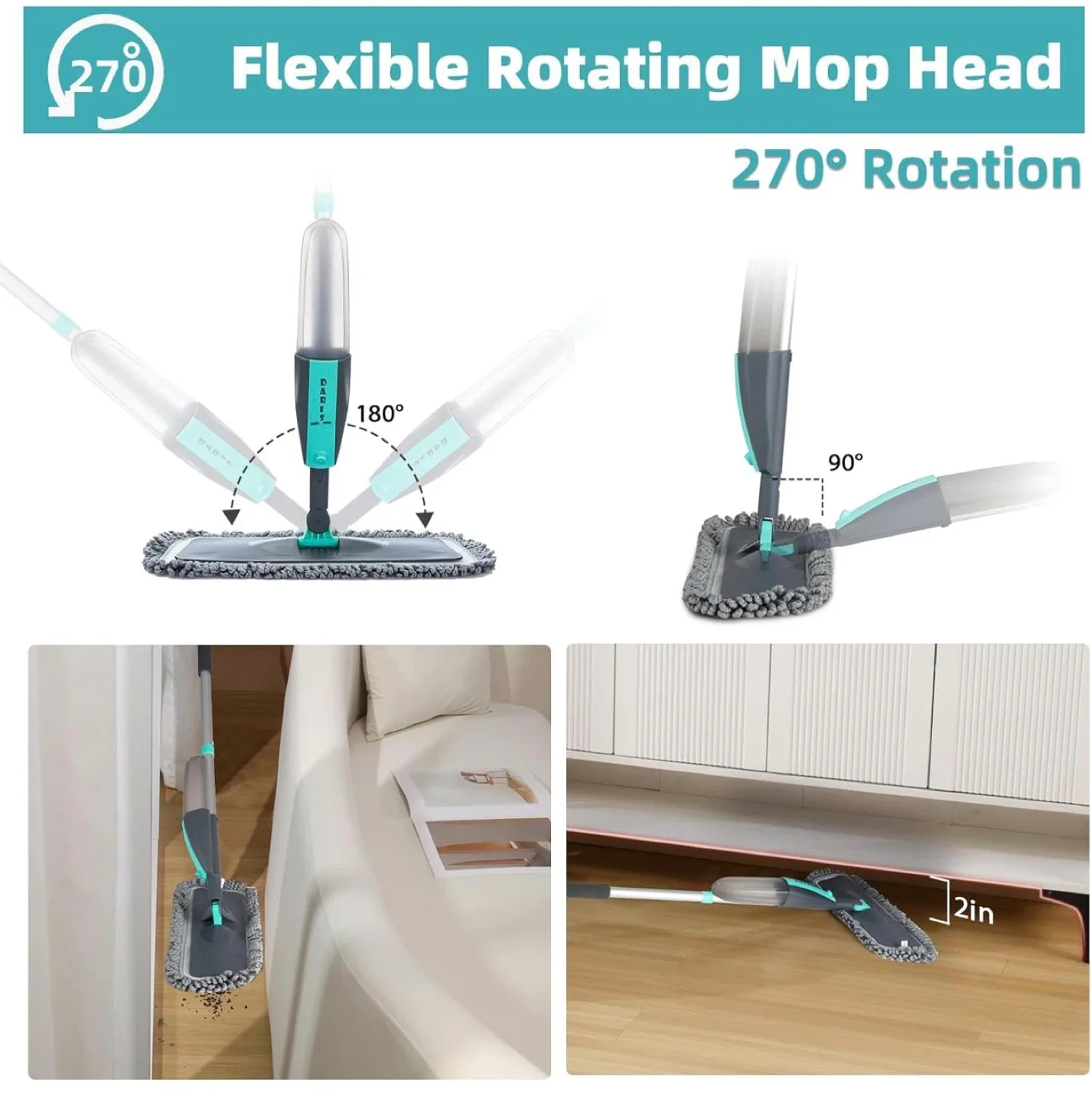 Microfiber Spray Mop for Floor Cleaning Wet Dry,360 Degree image indicator(3)