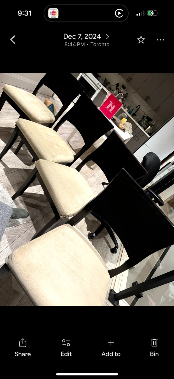 Dining Chairs - Black & Beige Set