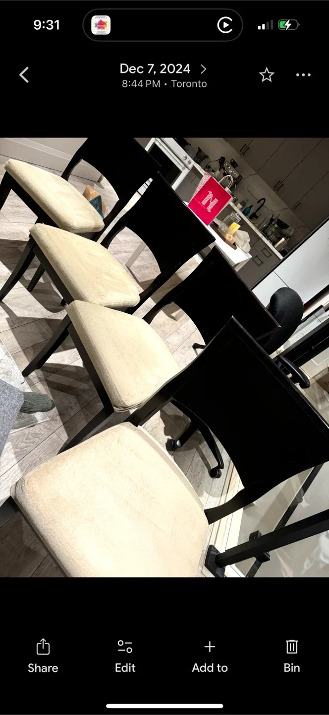 Dining Chairs - Black & Beige Set