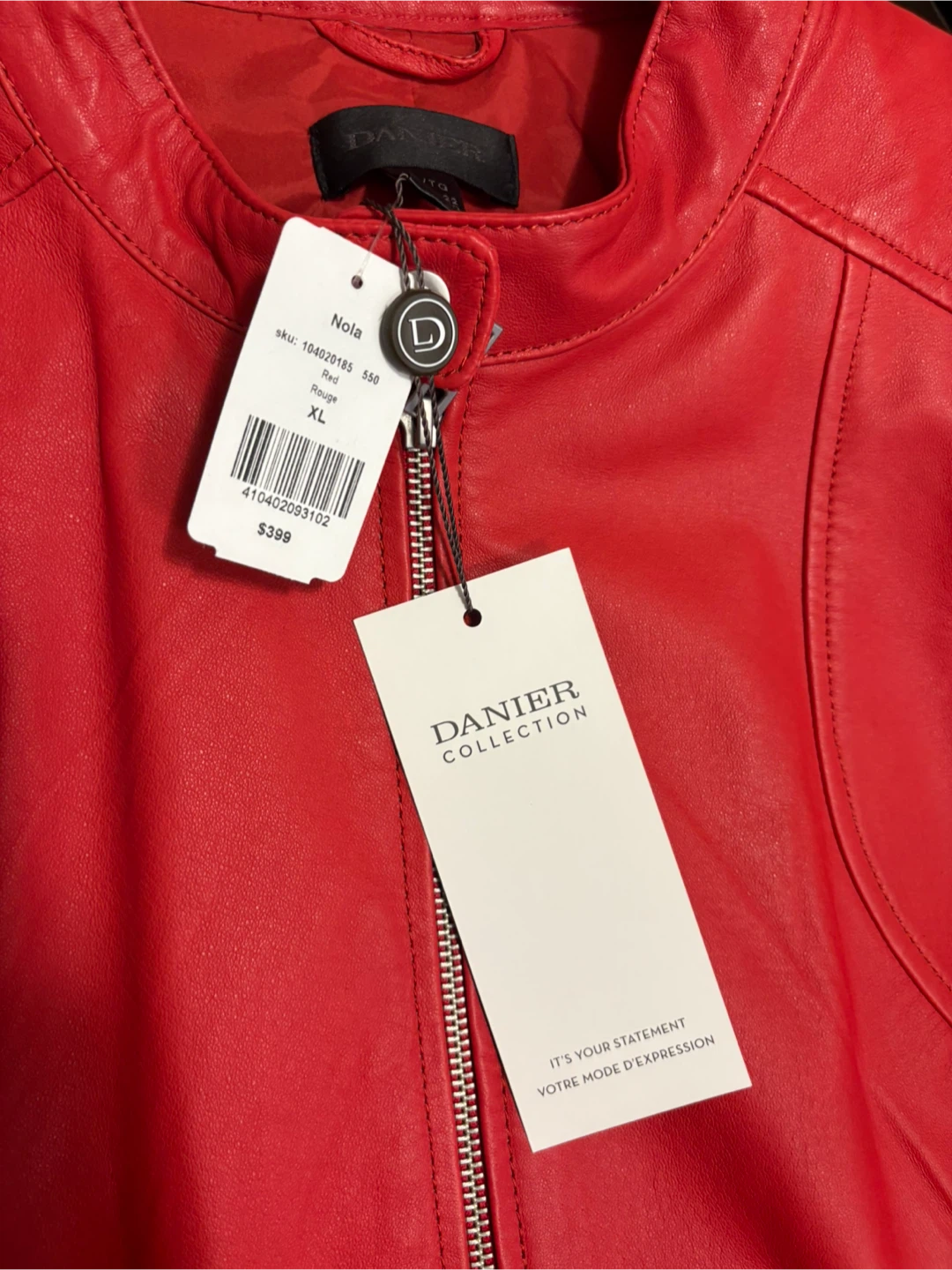 Danier Nola Red Leather Jacket XL - photo 3