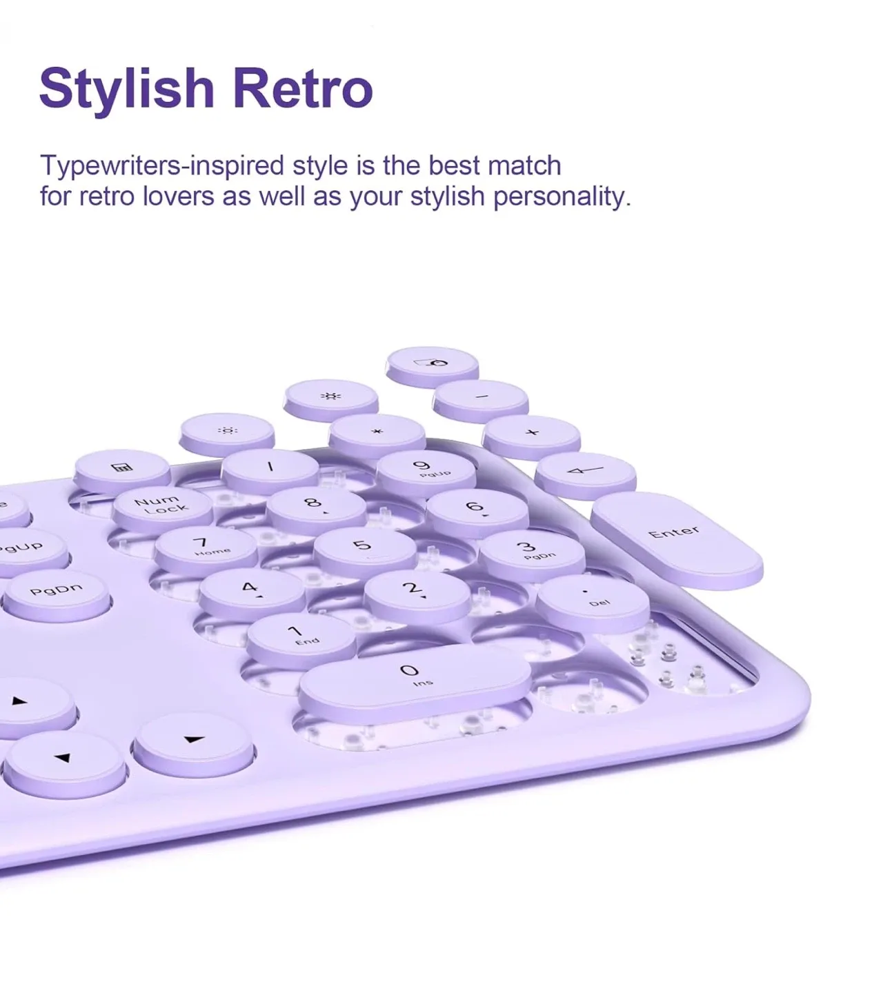 Habitca Wireless Keyboard and Mouse Combo - Lilac image indicator(2)