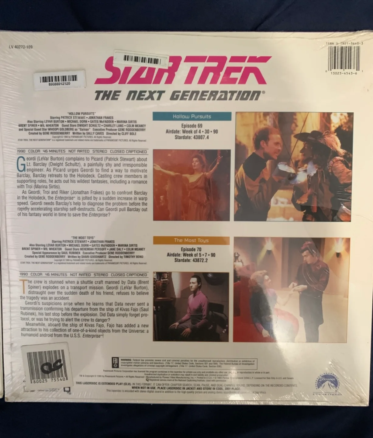 Star Trek: The Next Generation Episodes 51 52 69 70  (Laserdisc) image indicator(5)