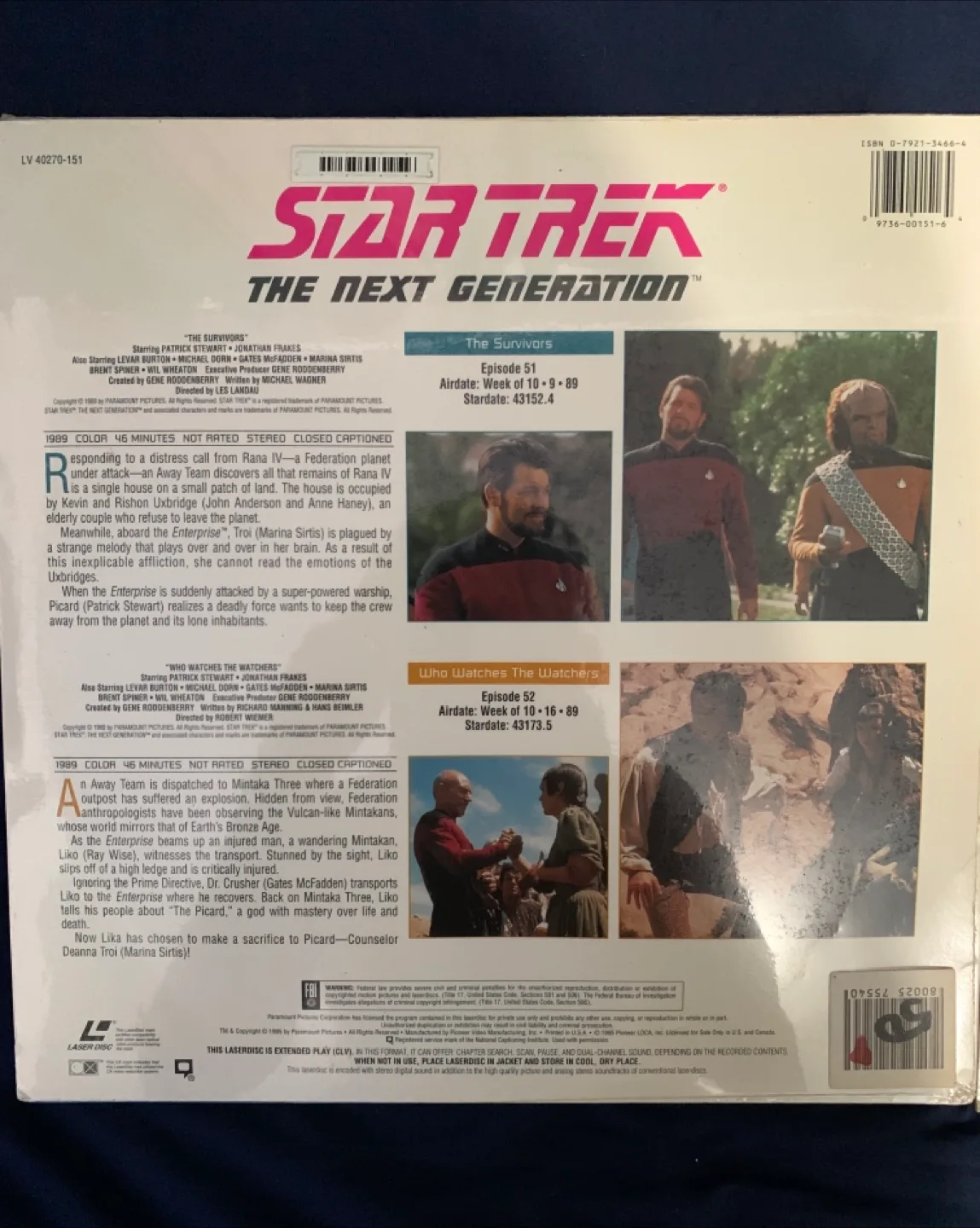Star Trek: The Next Generation Episodes 51 52 69 70  (Laserdisc) image indicator(4)
