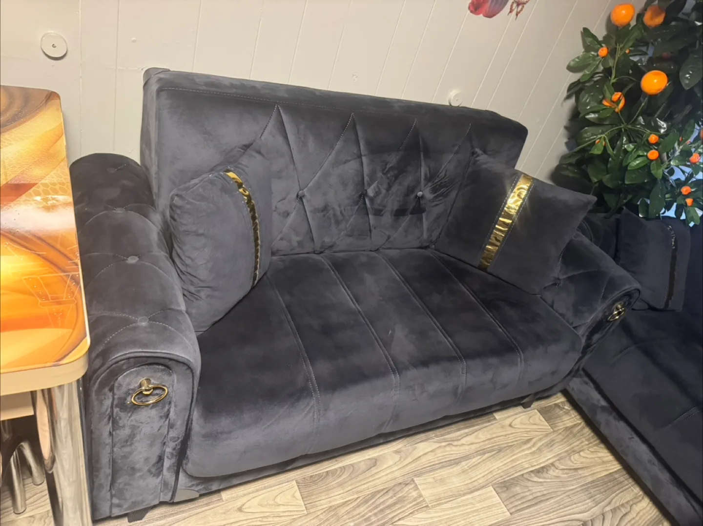 Gray Velvet Sofa Set image indicator(2)