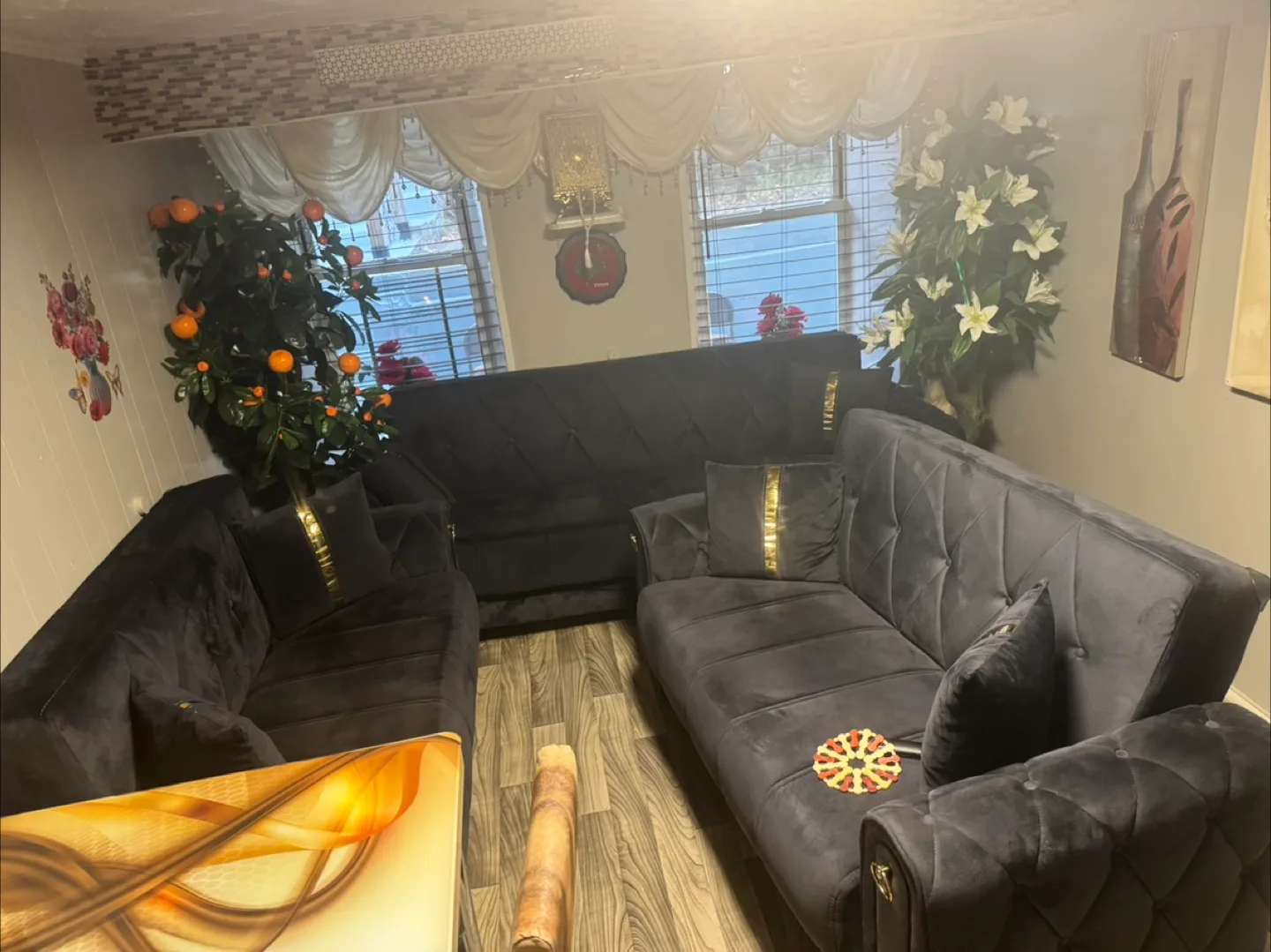 Gray Velvet Sofa Set image indicator(4)