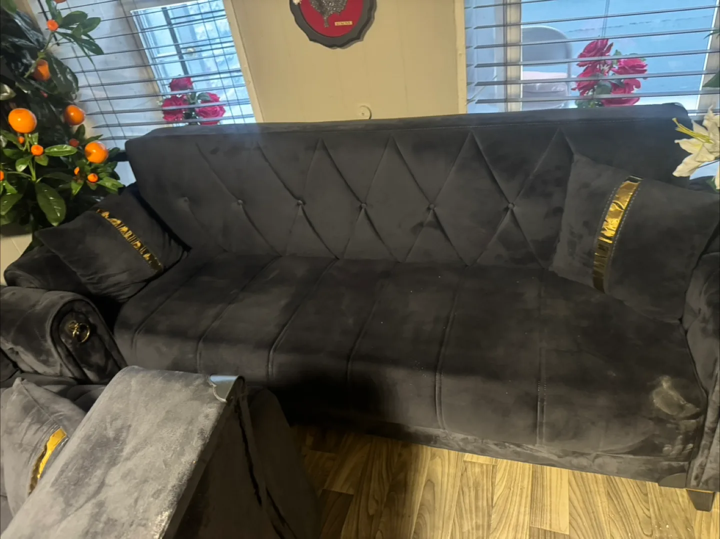 Gray Velvet Sofa Set image indicator(8)