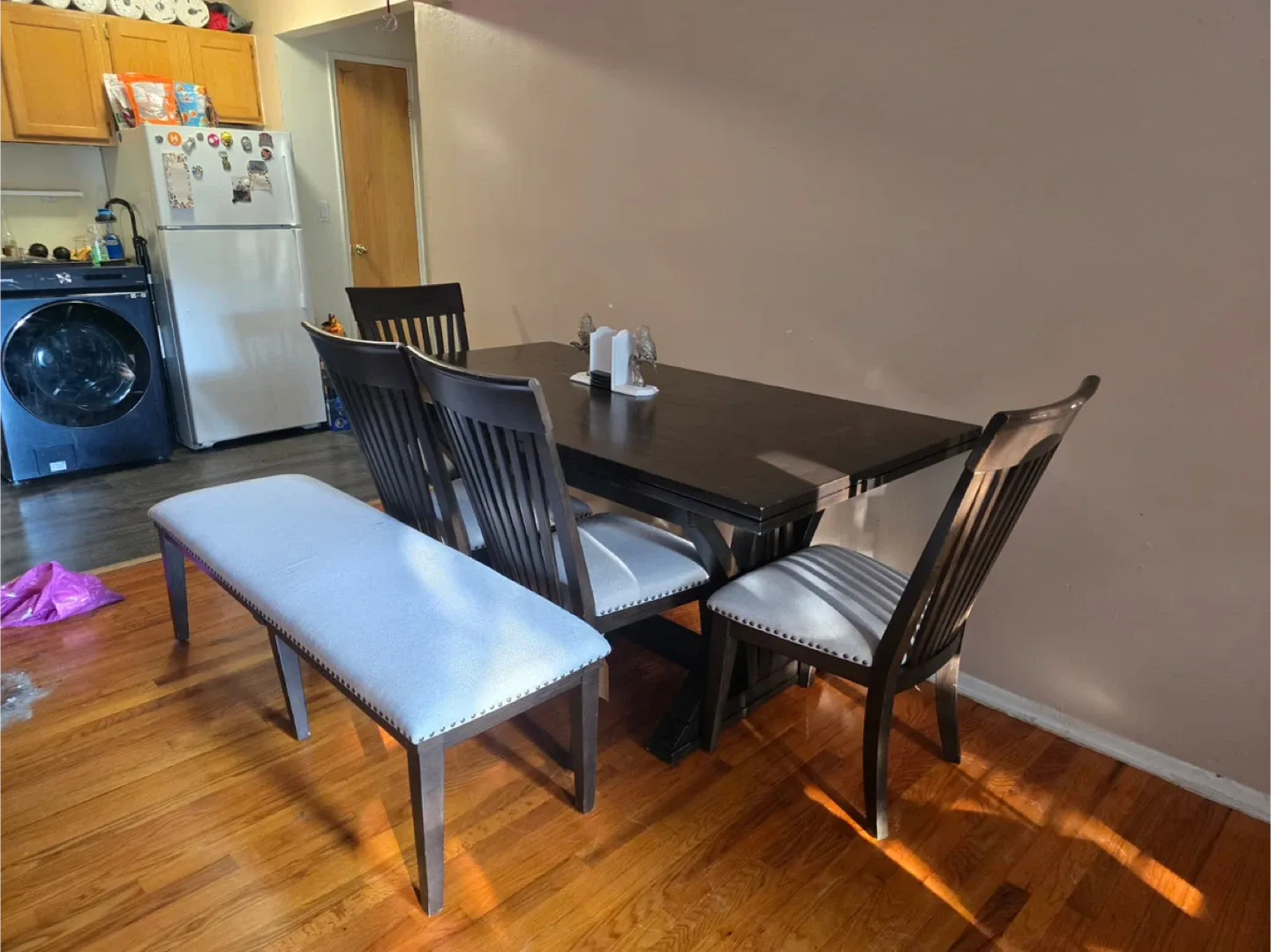 Dining Table Set with 4 Chairs & Bench image indicator(2)