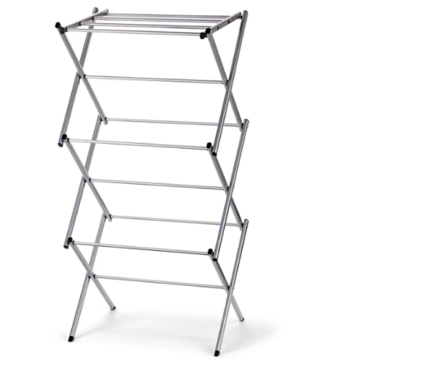 Folding Clothes Drying Rack - Silver