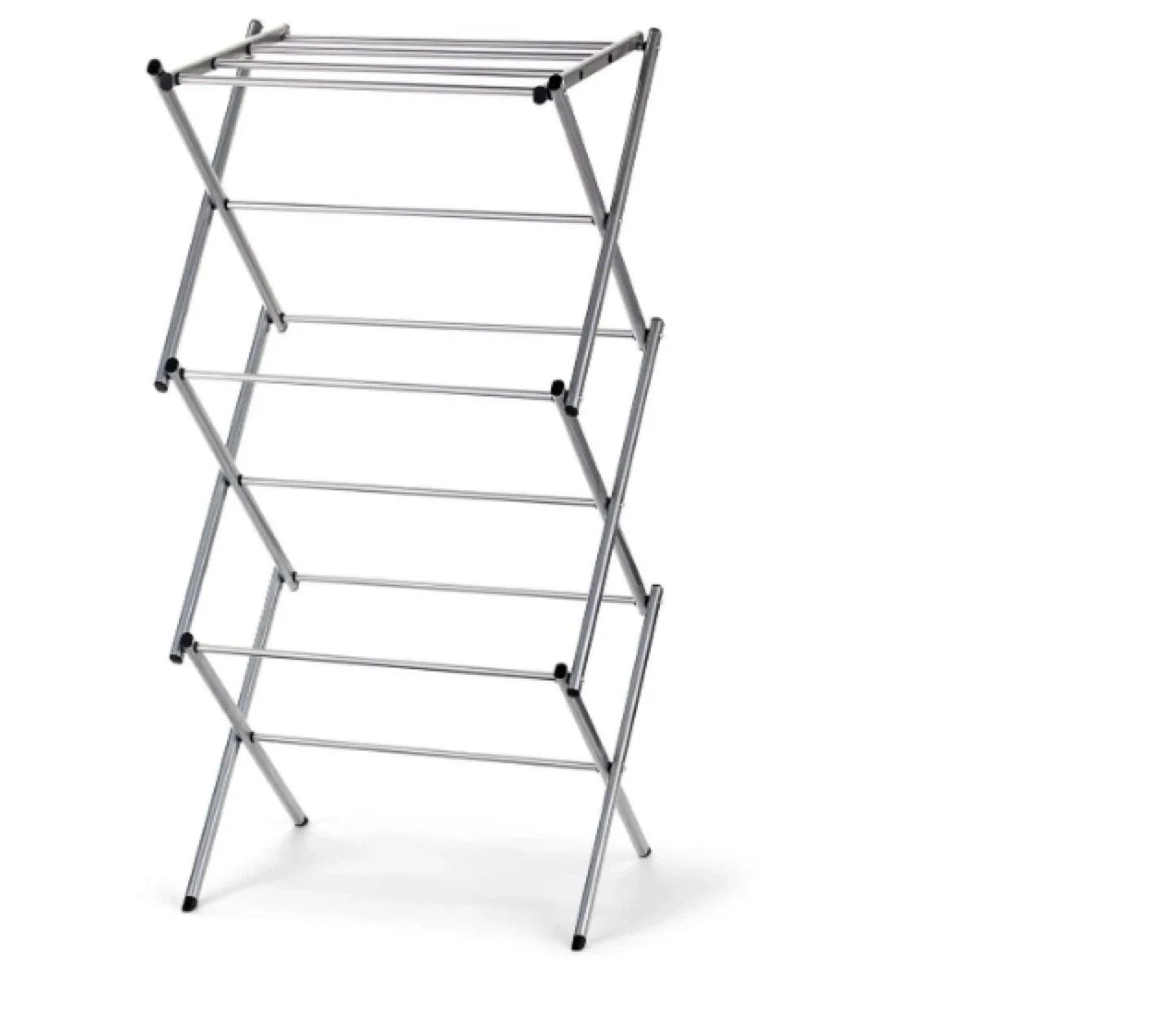 Folding Clothes Drying Rack - Silver thumbnail