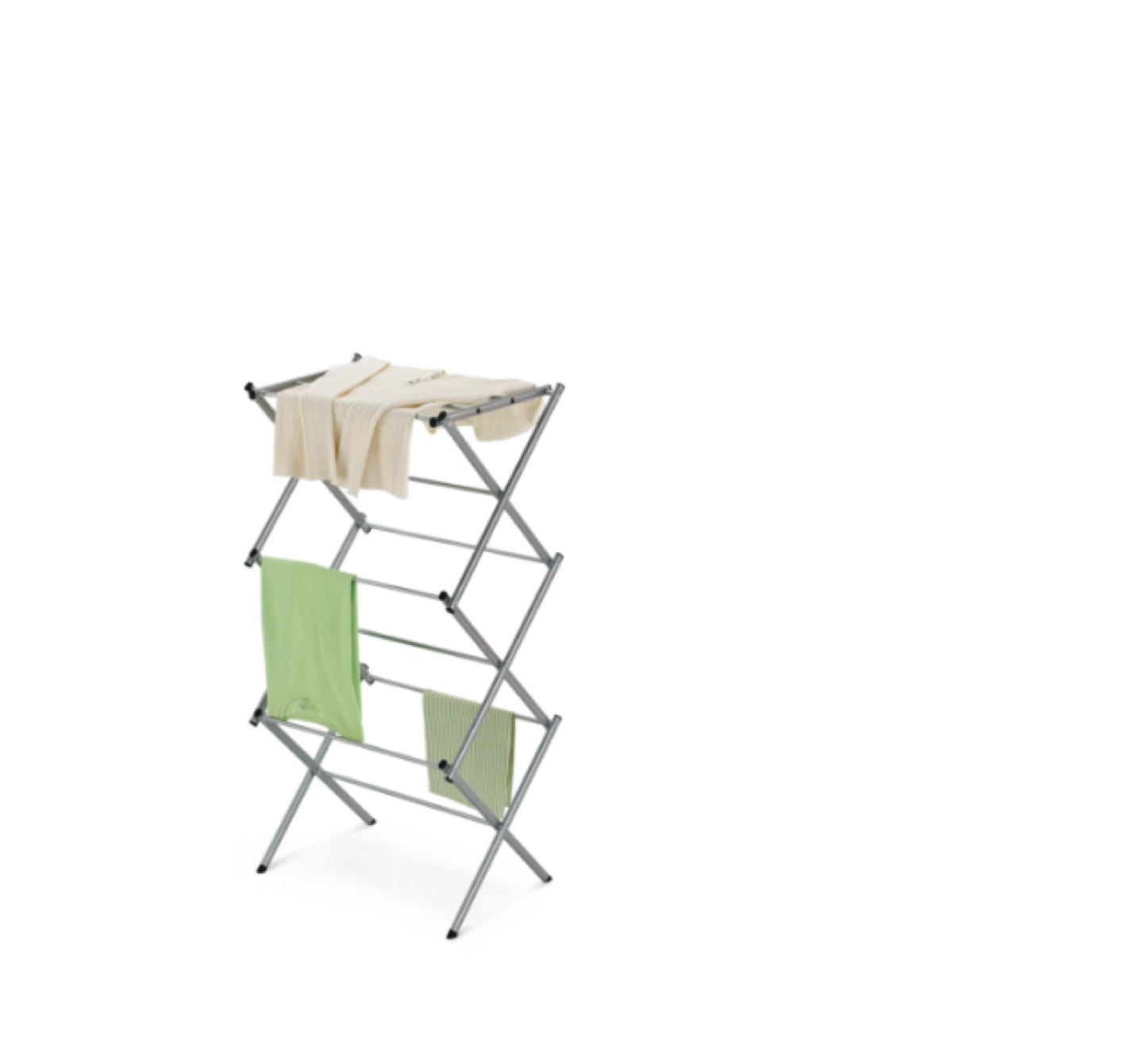 Folding Clothes Drying Rack - Silver - photo 2