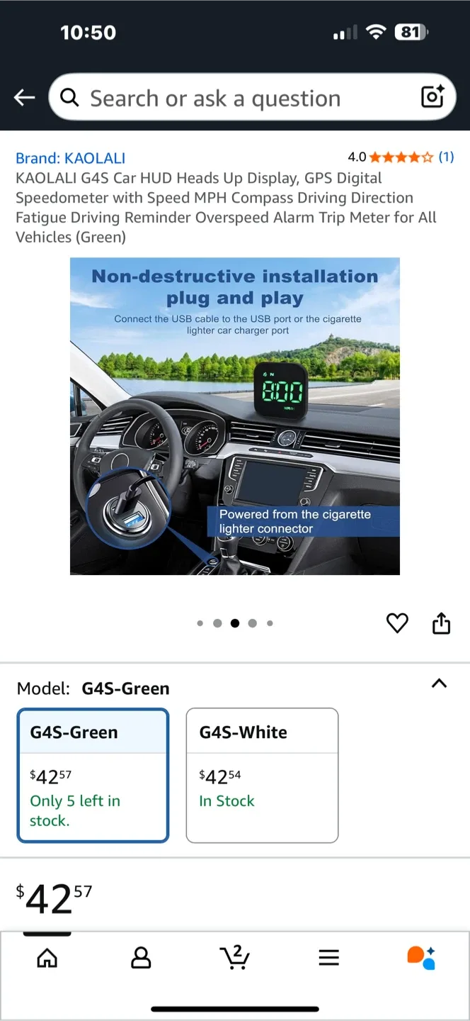 KAOLALI G4S Car HUD Heads Up Display image indicator(2)