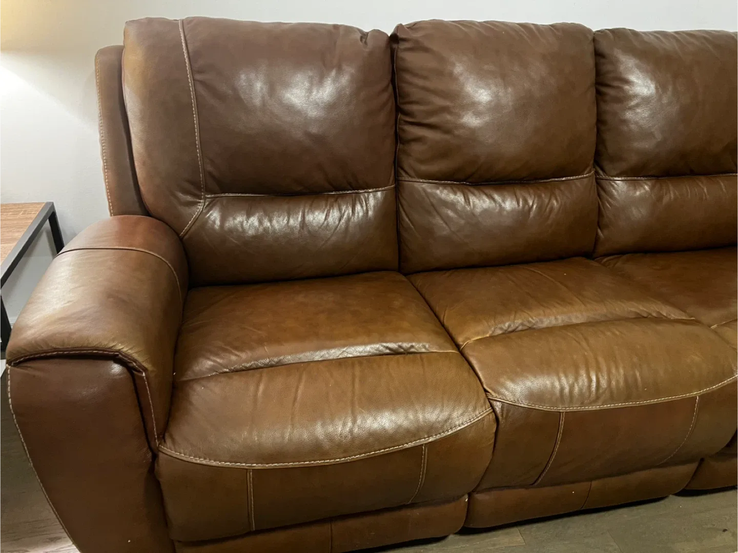 Brown Leather Reclining Sofa Set image indicator(2)