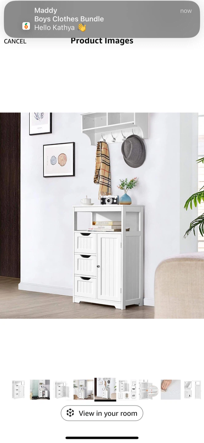 White Bathroom Storage Cabinet - photo 3