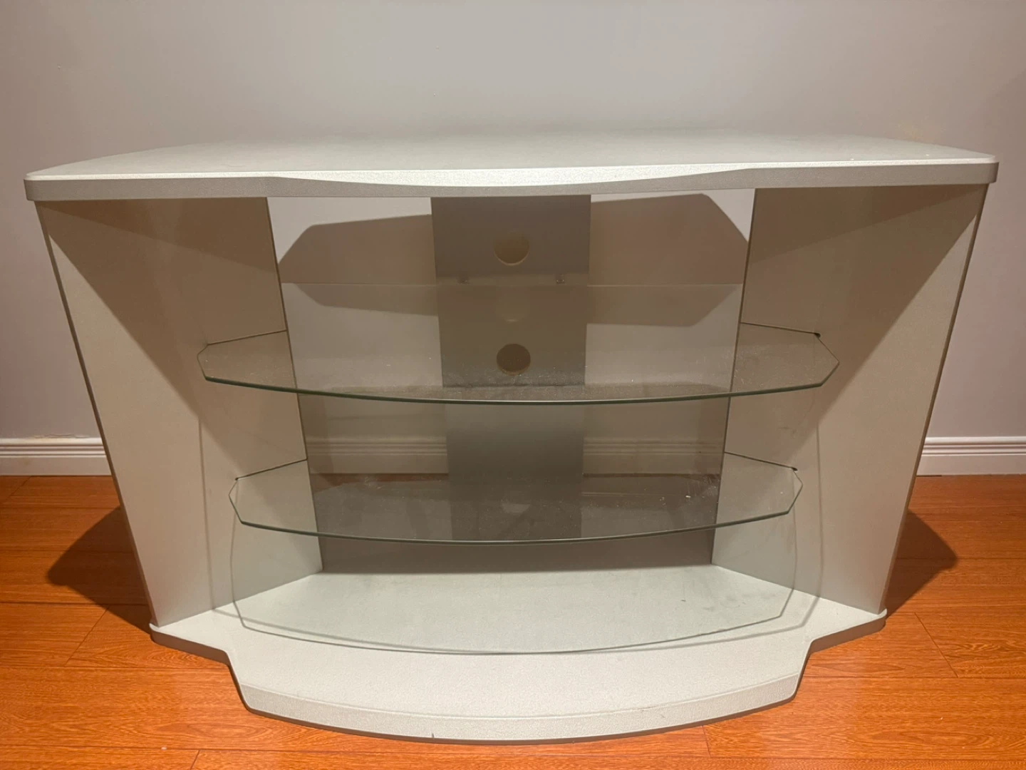 TV Stand with Glass Shelves - Great Condition! - photo 3