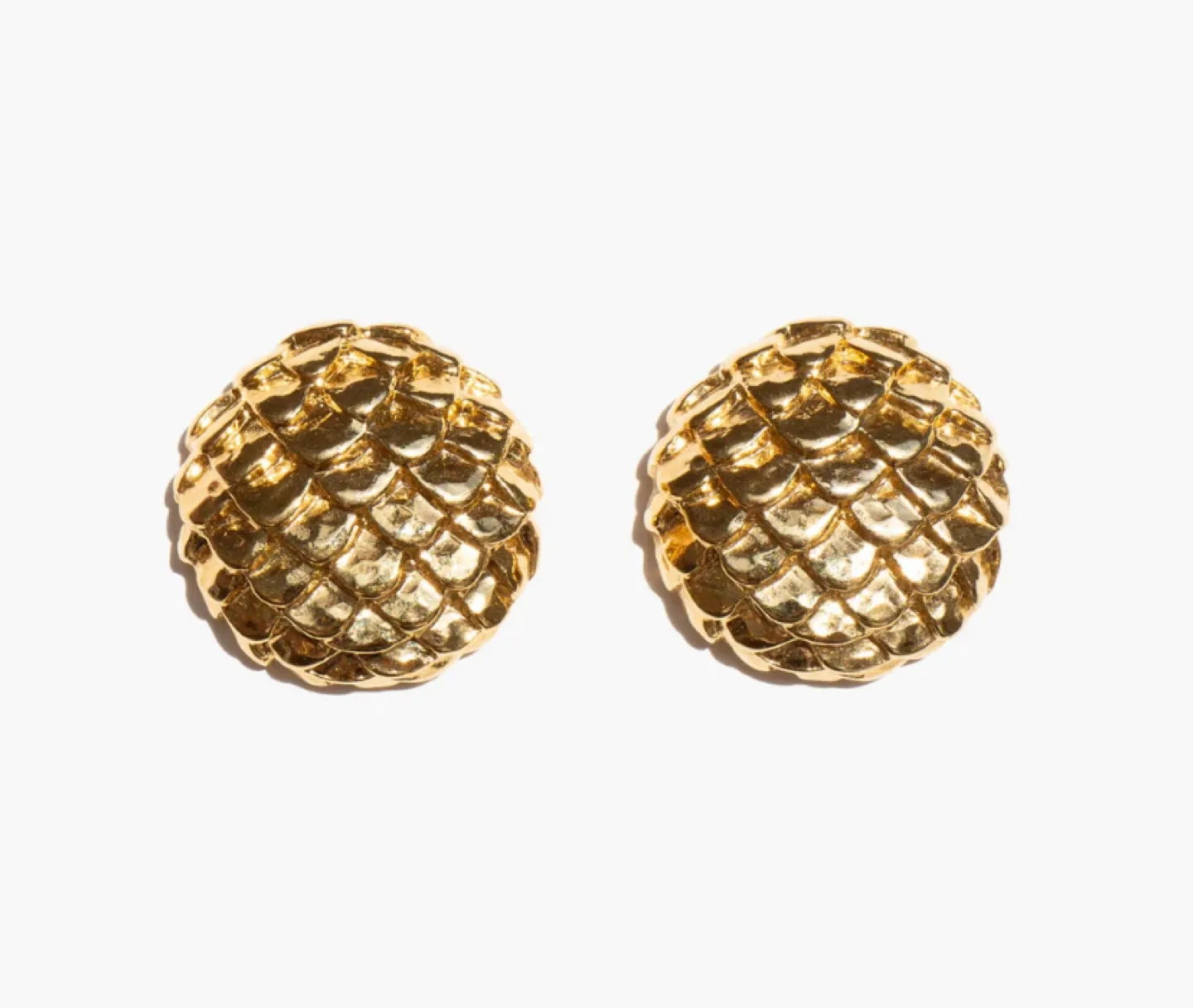 Gold Tone Dome Earrings thumbnail