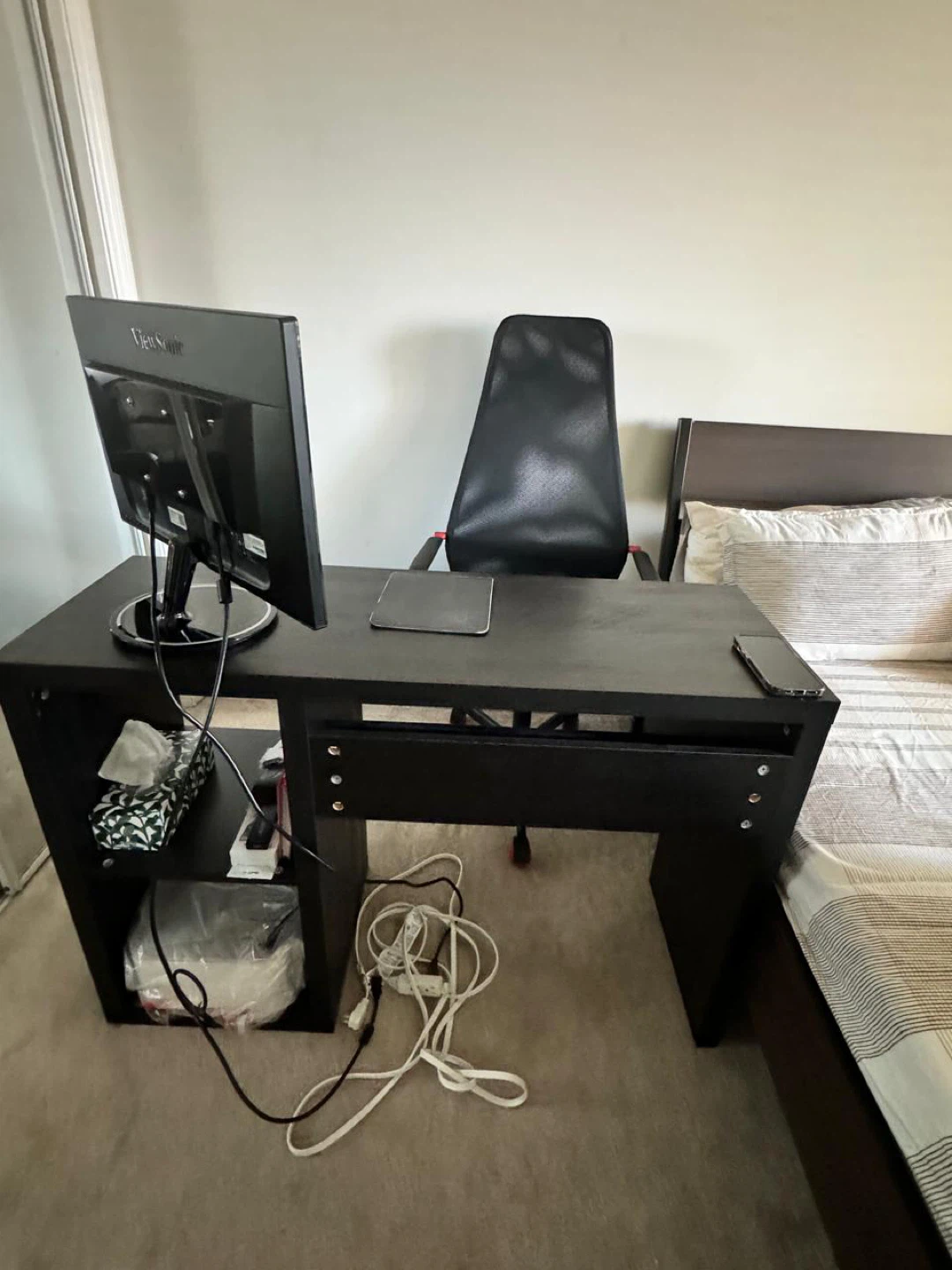 Black Desk and Office Chair Set