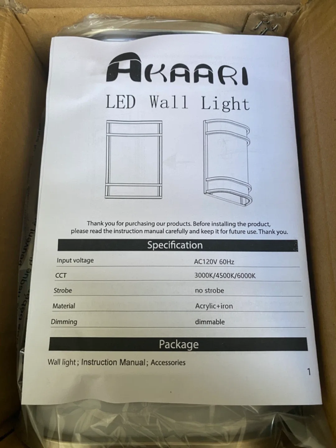 LED Wall Light - Dimmable image indicator(4)