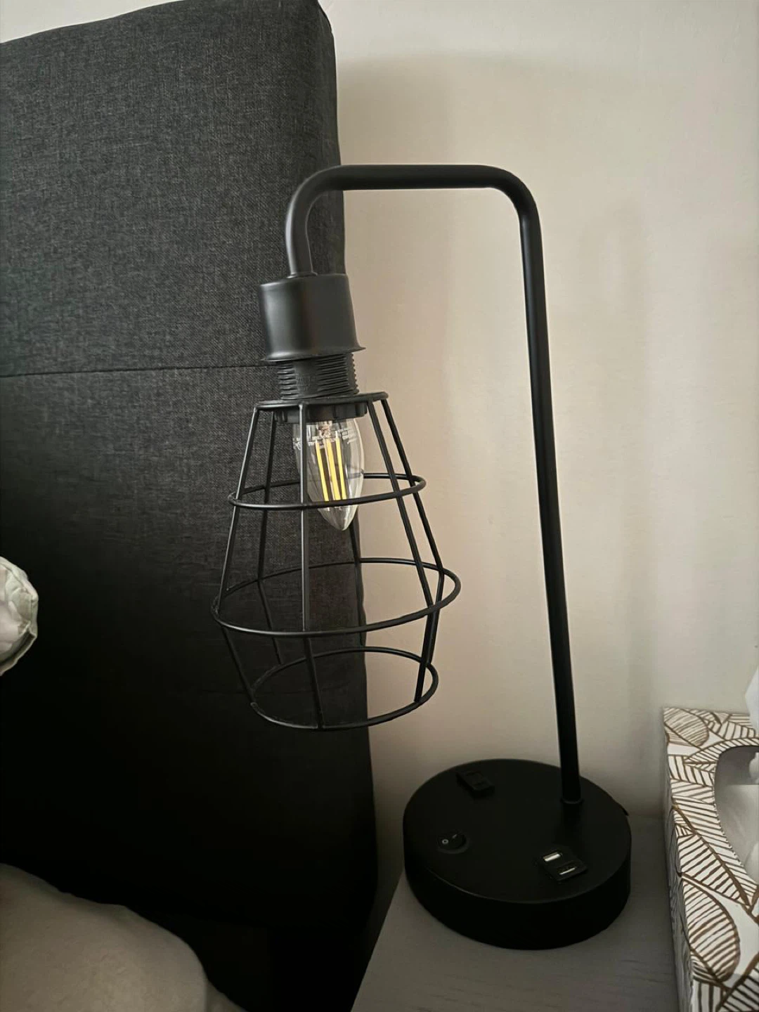 Black Industrial Style Table Lamp  - 2