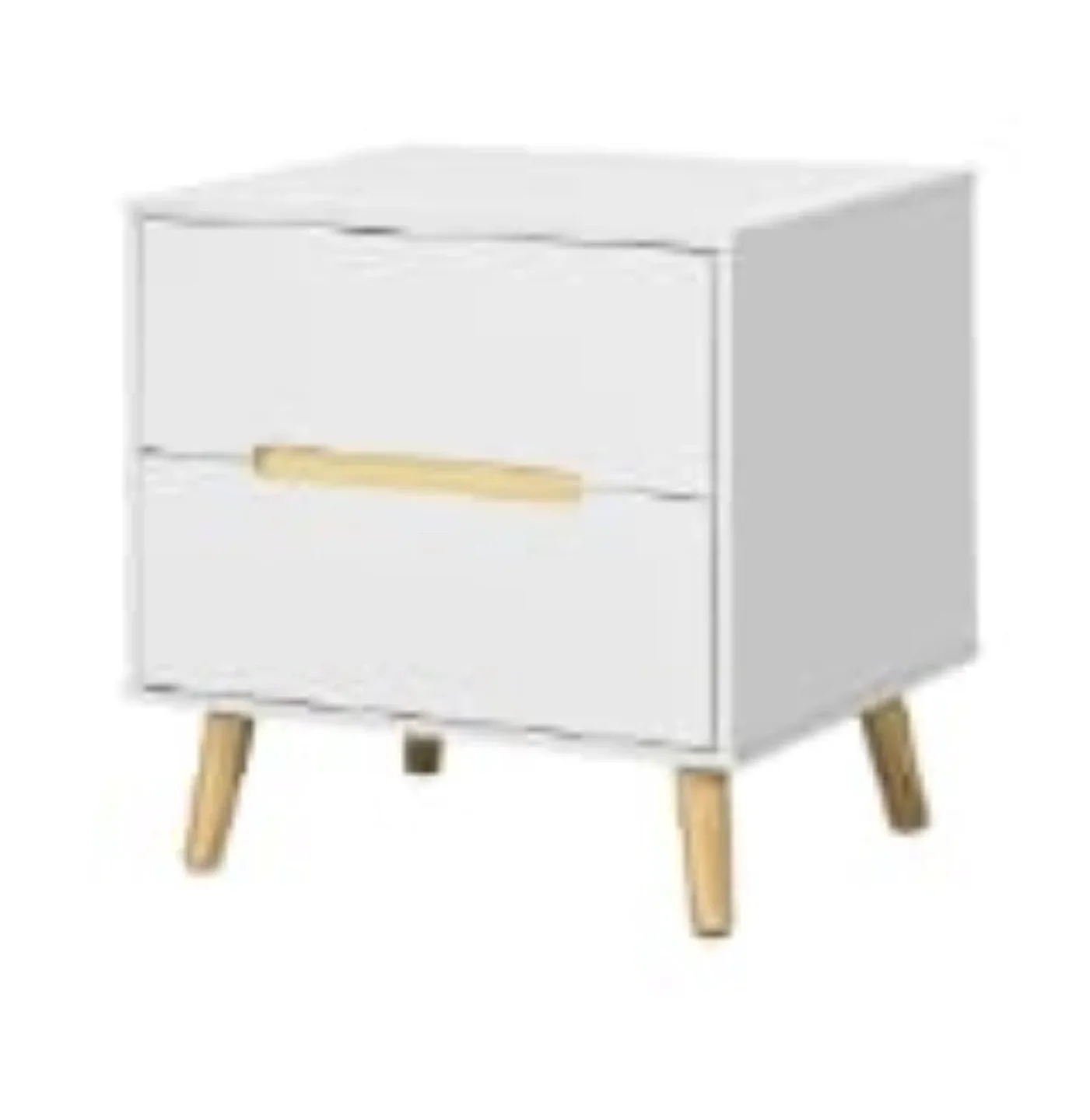 White Nightstand with 2 Drawers thumbnail