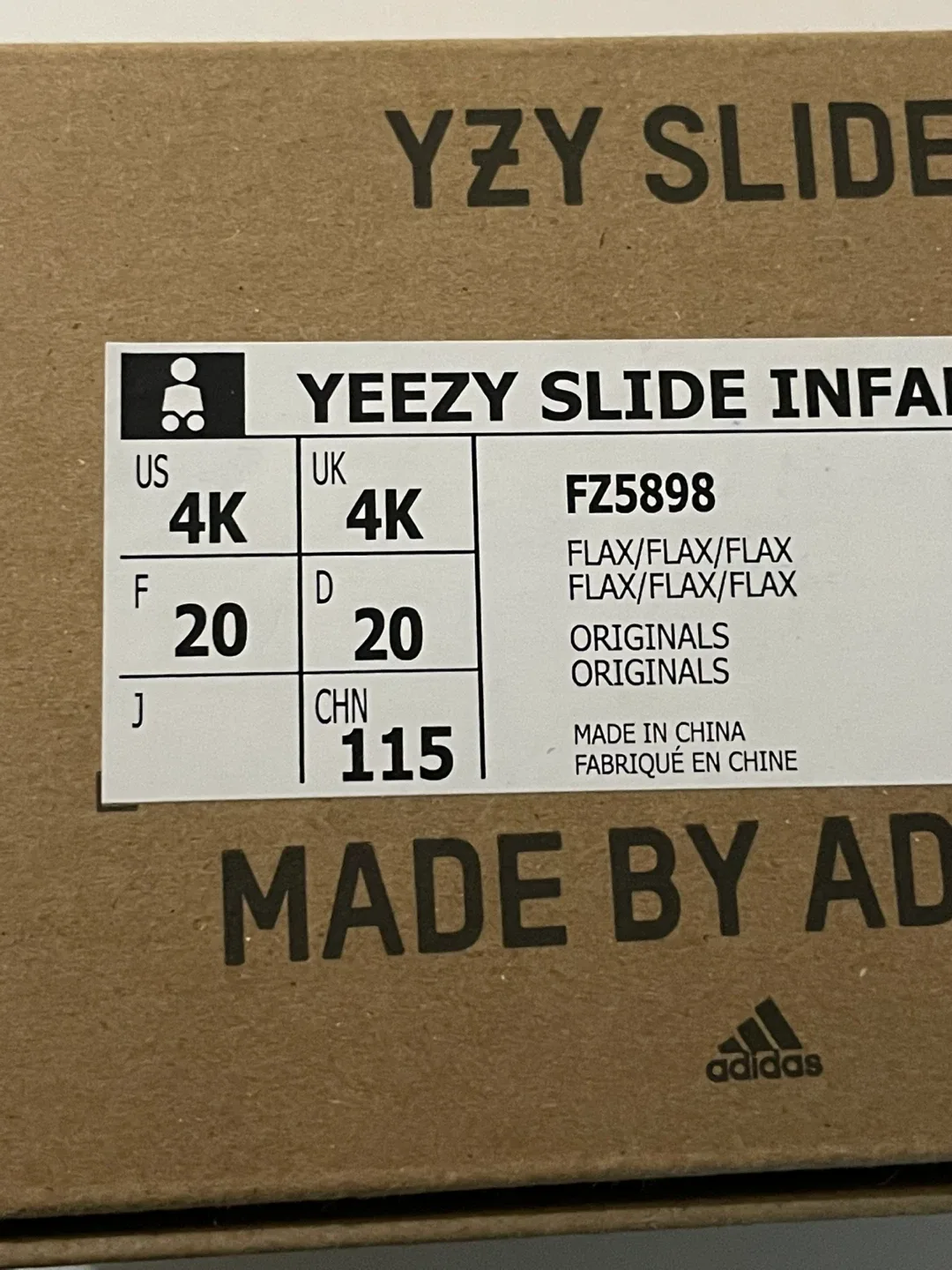 Adidas Yeezy Slide Infant Flax Size 4K image indicator(5)