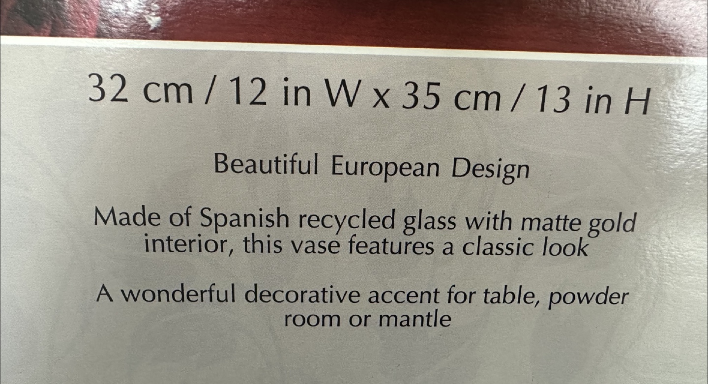 European Red Glass Vase 13inH - photo 3