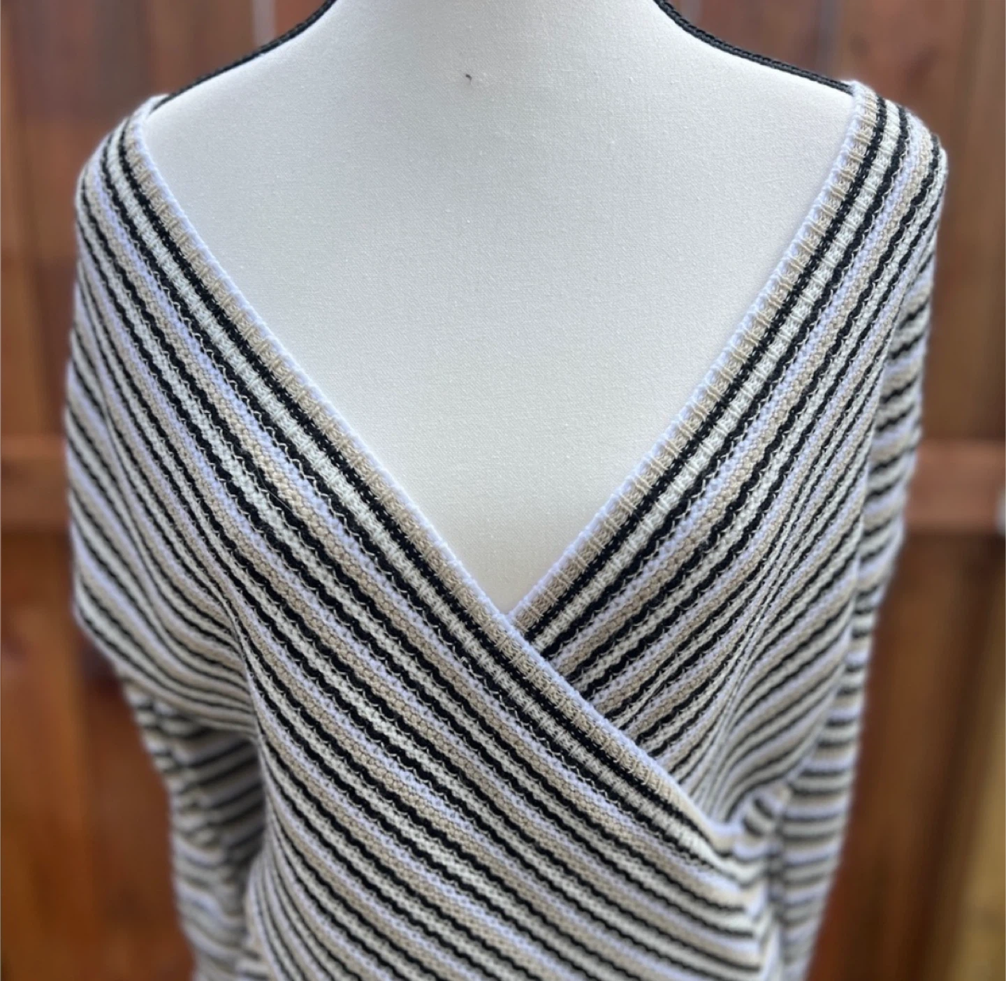 One-Two New York Striped Wrap Top - photo 3